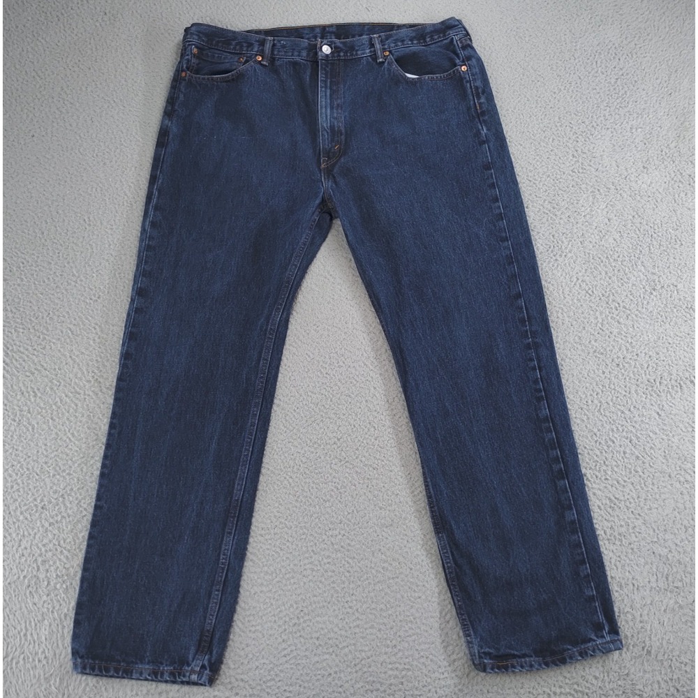 Levi's Jeans Mens 42x32 Blue Denim 505 Dark Wash High Rise Red Tab Straight Leg
